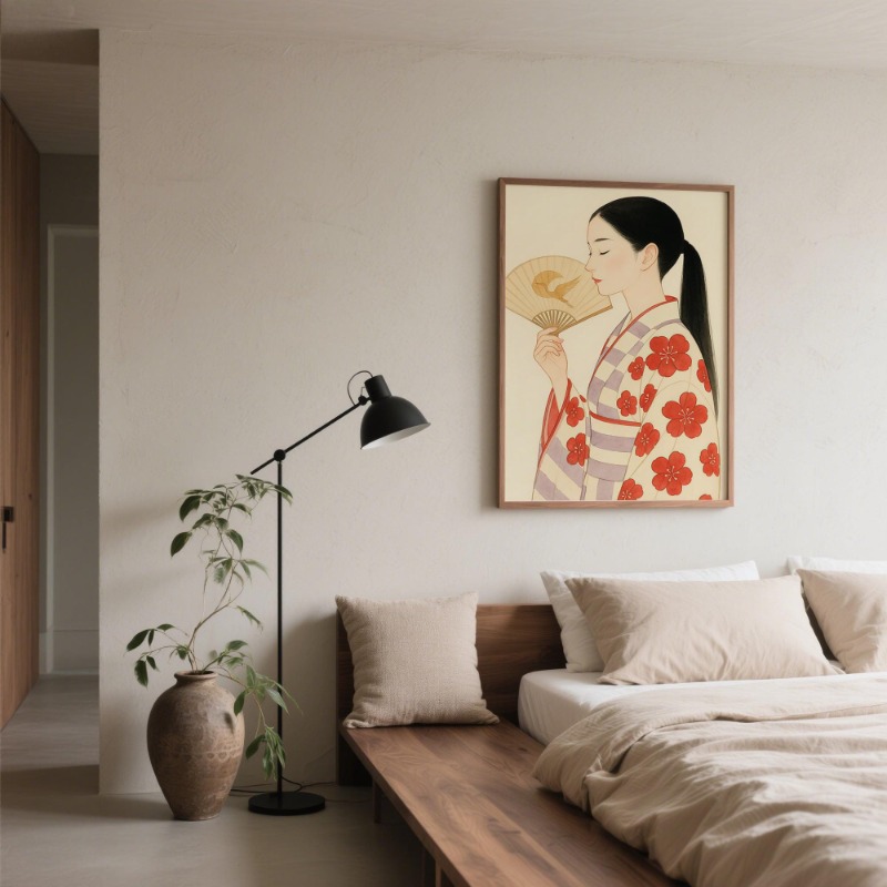 Monte Fuji & Crane Stampa da p - Japanese Traditional Lifestyle recensione e prezzo